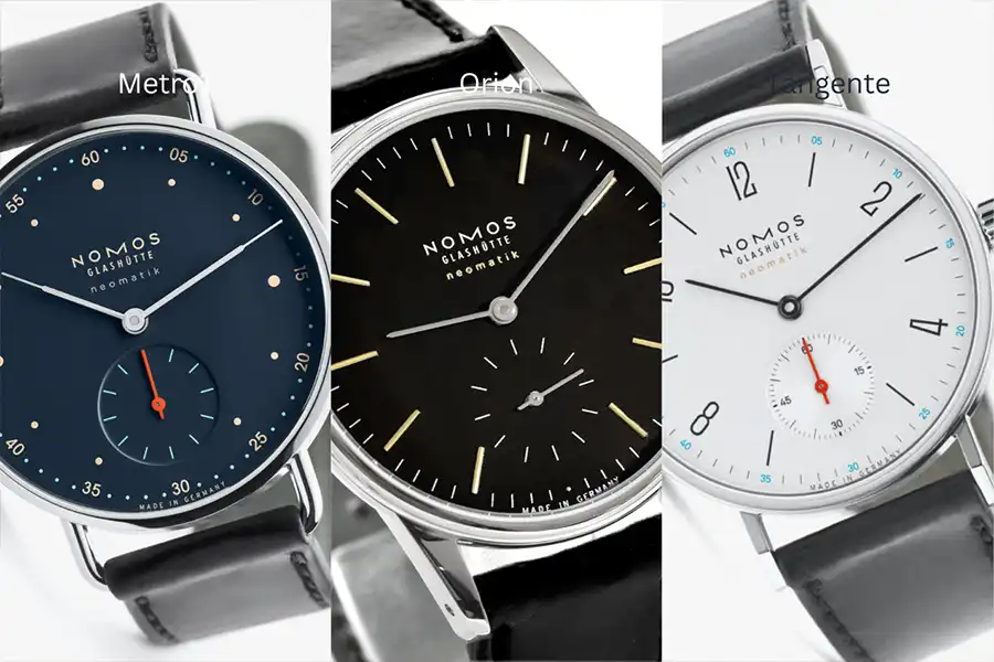 برند Nomos Glashütte به‌خاطر طراحی‌های ساده و دقیق خود و موتورهای مکانیکی داخلی به شهرت رسید.